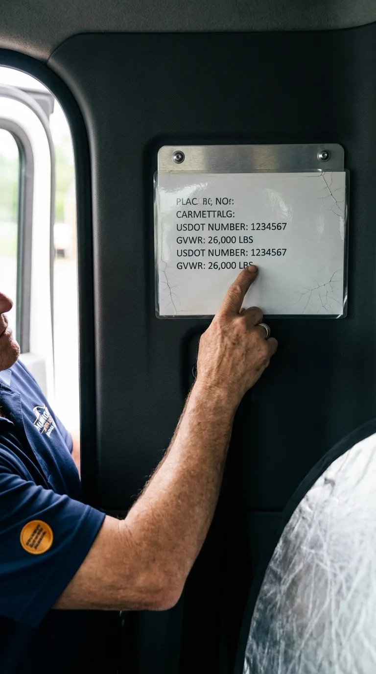 USDOT licensing placard verification in Walford